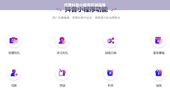 付费抖音小程序开发指南