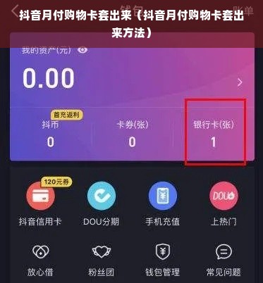 抖音月付购物卡套出来（抖音月付购物卡套出来方法）