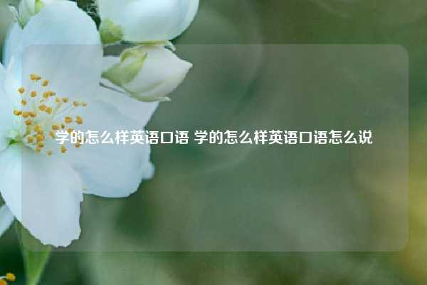 学的怎么样英语口语 学的怎么样英语口语怎么说